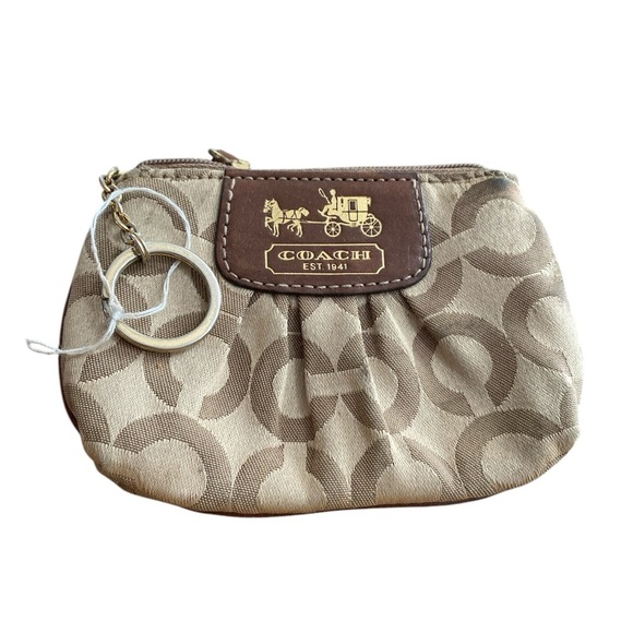 COACH Signature Canvas Coin Purse - Picture 1 of 4